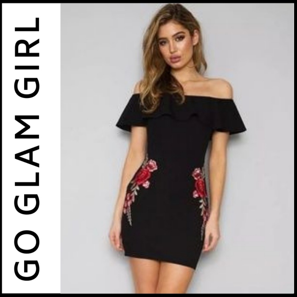 NWT STRAPLESS EMBROIDERED Little Black Dress